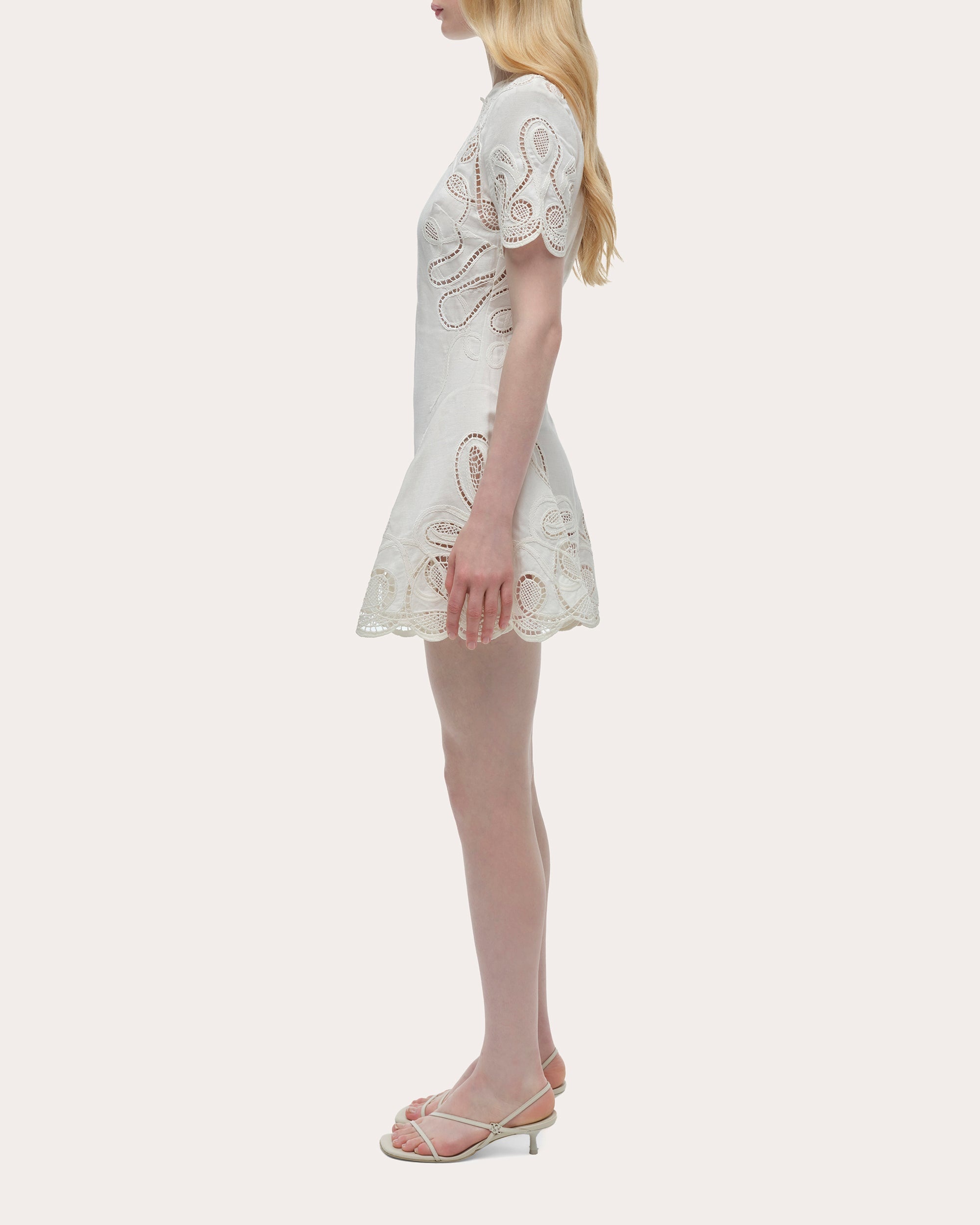 Morrigan Embroidered Short-Sleeve Mini Dress - 3