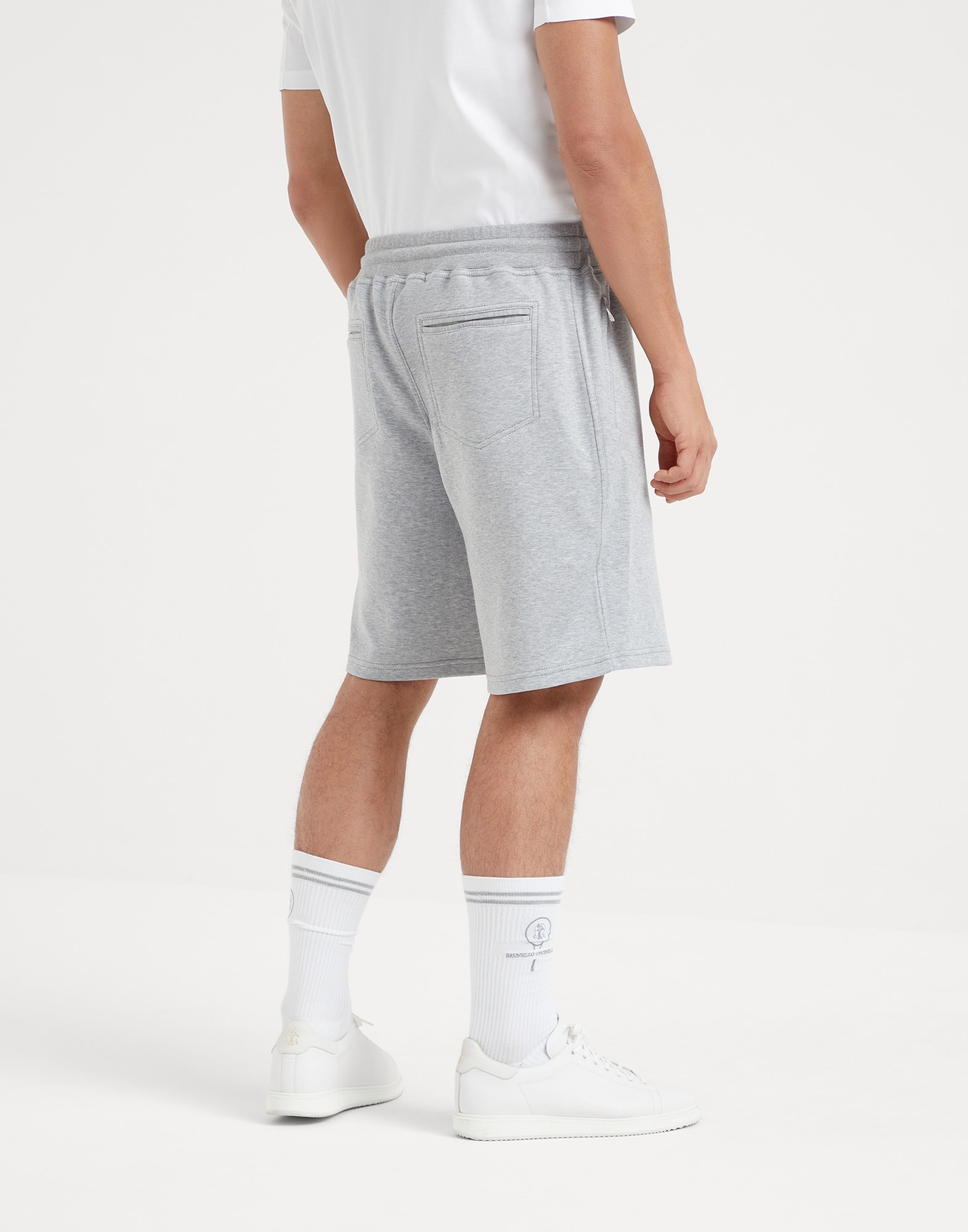 Cotton, cashmere and silk French terry double cloth Bermuda shorts - 2