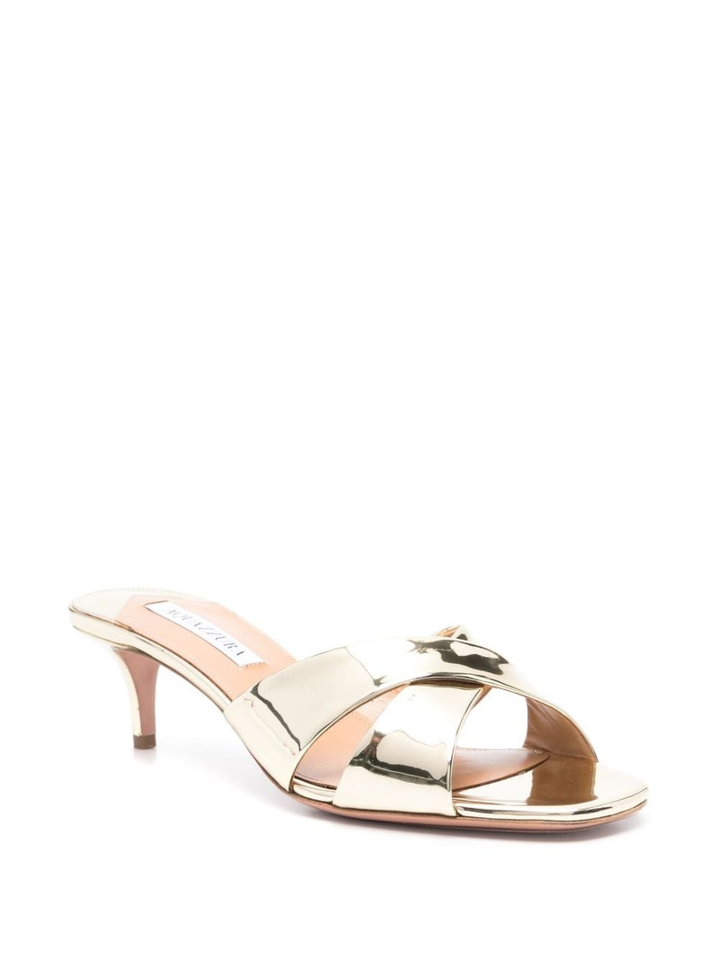 AQUAZZURA Divine 50mm mirrored mules outlook