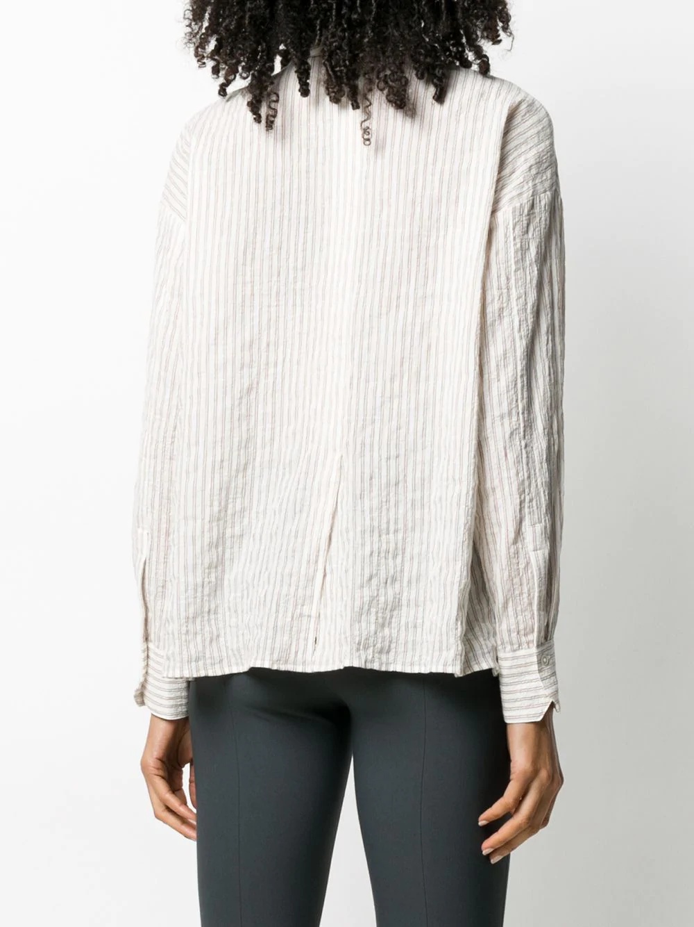 classic collar striped shirt - 4