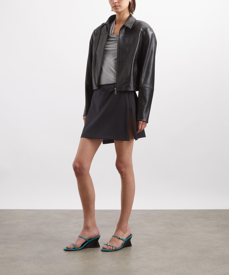 Lumieti Dark Grey Pinstripe Mini Skirt 2