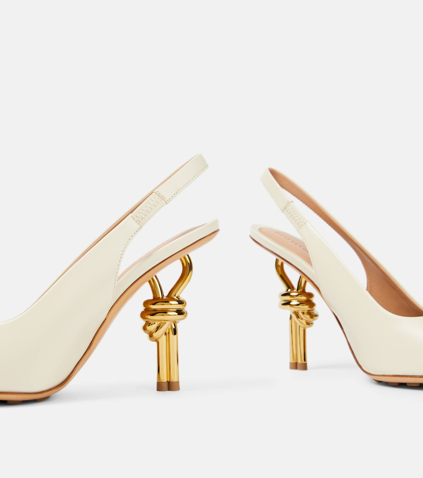 Knot leather slingback pumps - 6
