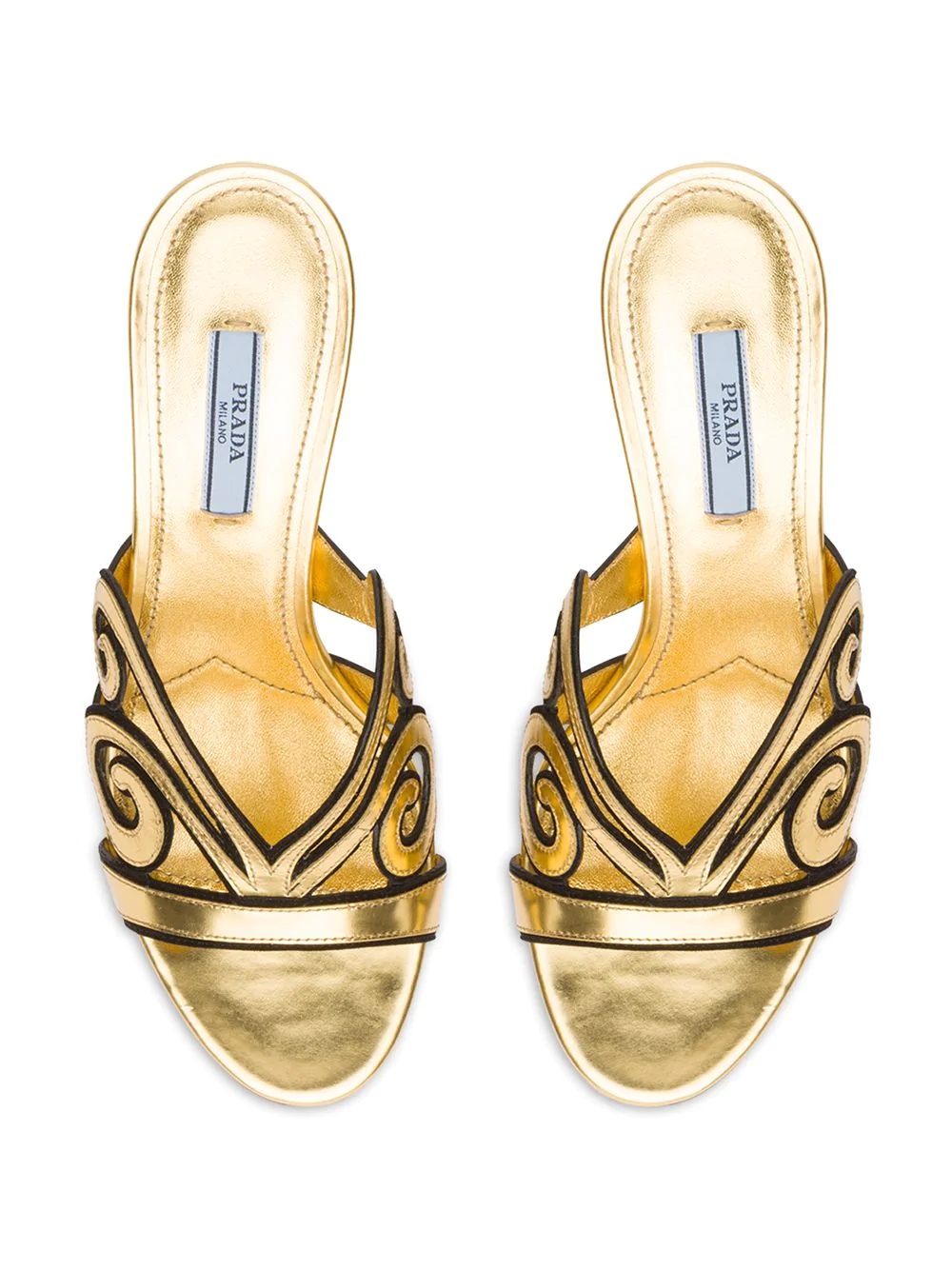 baroque details metallic sandals - 4