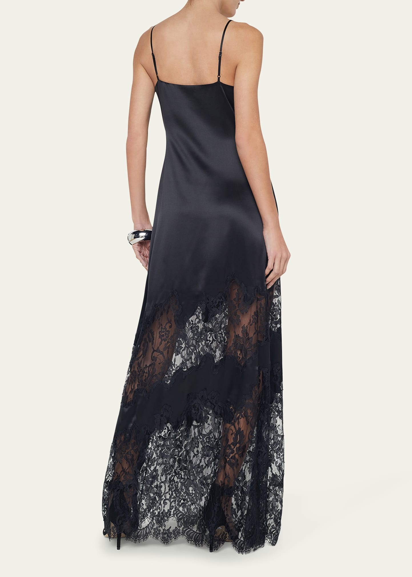 Silvana Satin Lace Gown - 3