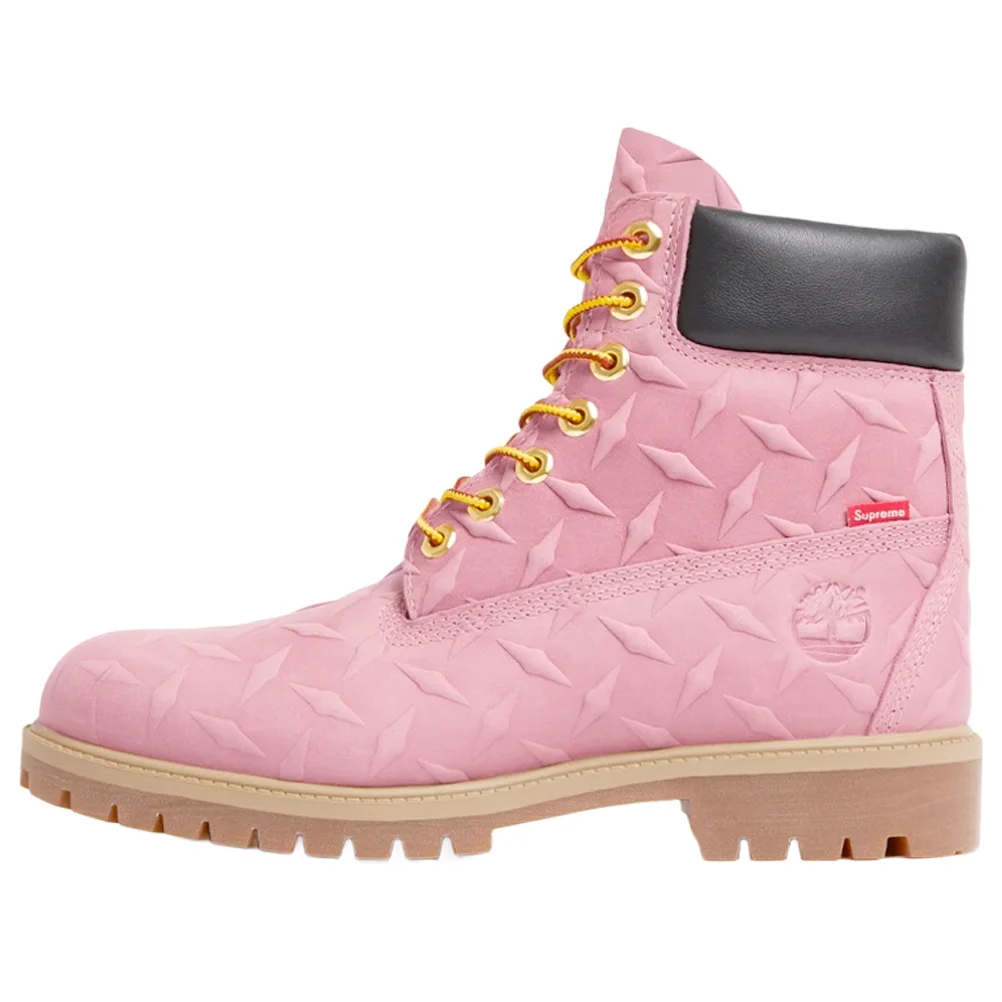 Timberland x Supreme Diamond Plate 6 Inch Premium Waterproof Boot 'Pink - 23FW' TB0A6DF9-661 - 1