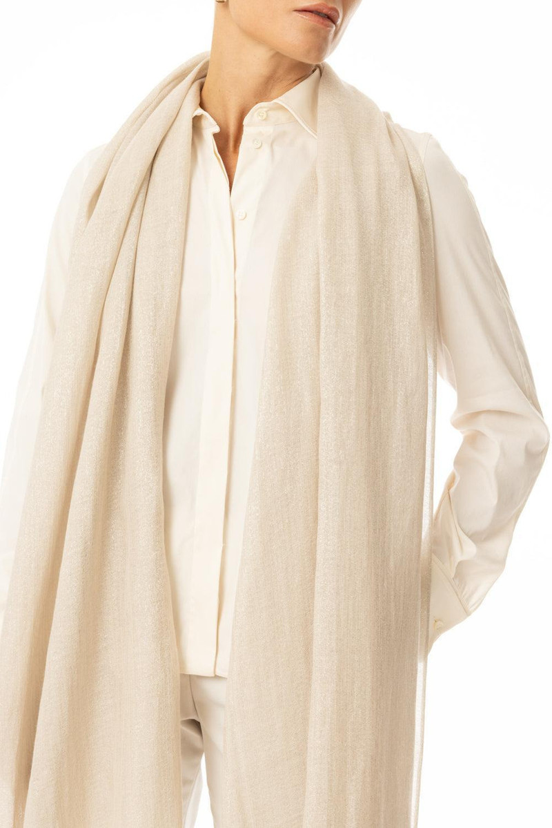 Brunello Cucinelli Lurex Scarf - Rustic Beige outlook