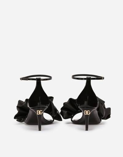 Dolce & Gabbana Polished calfskin sandals with ruching outlook