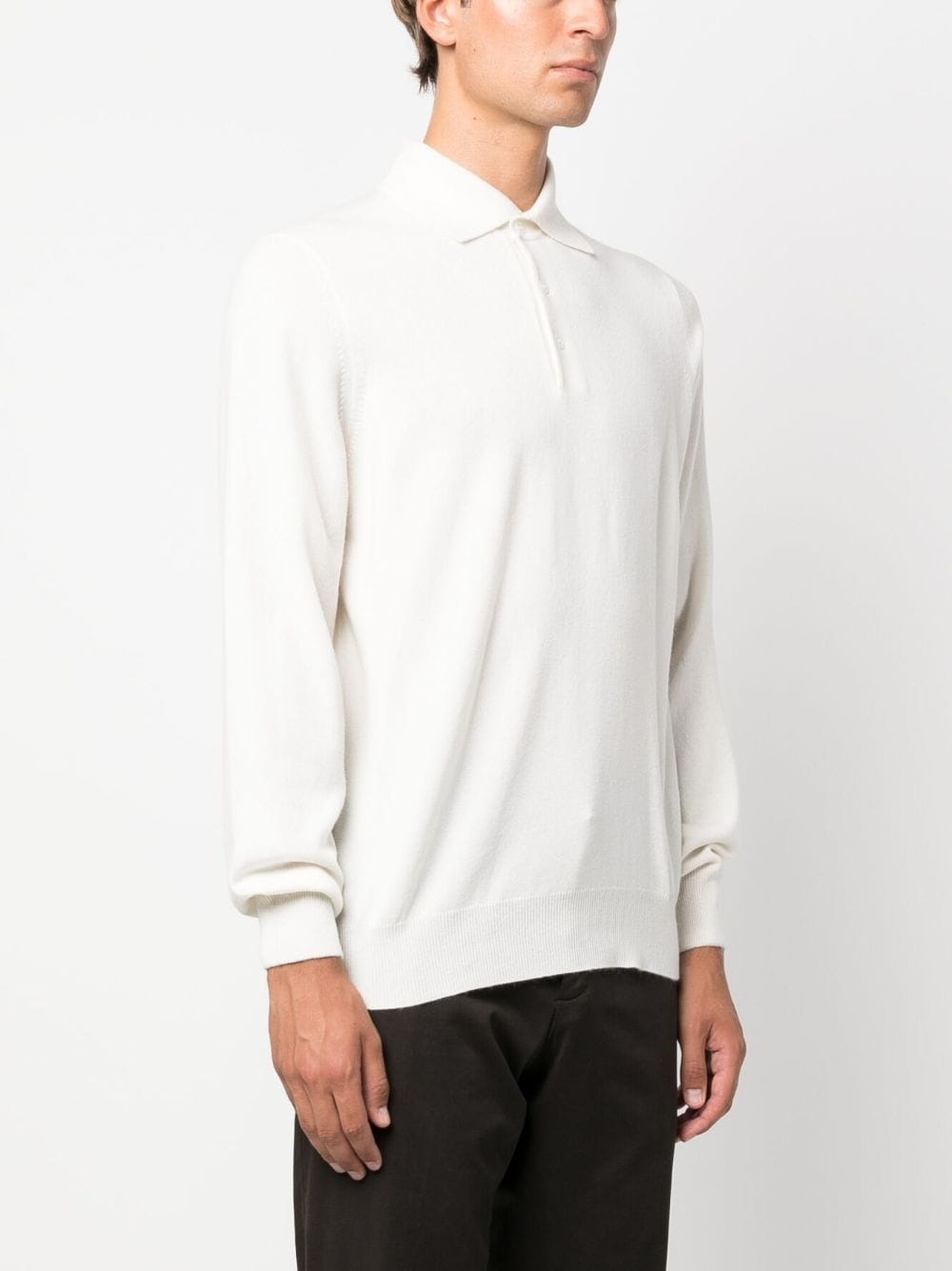 long-sleeve cashmere polo shirt - 3