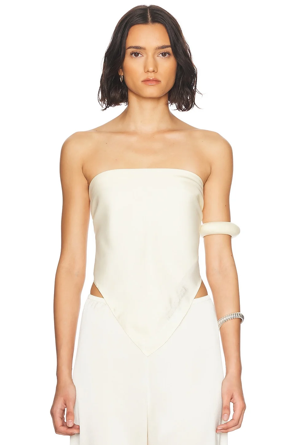 Fluid Twill Scarf Top - 1
