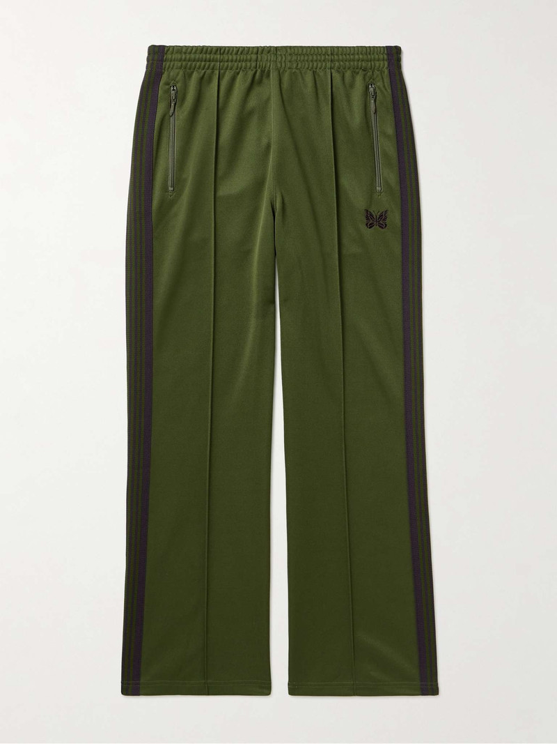 Straight-Leg Webbing-Trimmed Logo-Embroidered Tech-Jersey Track Pants - 1