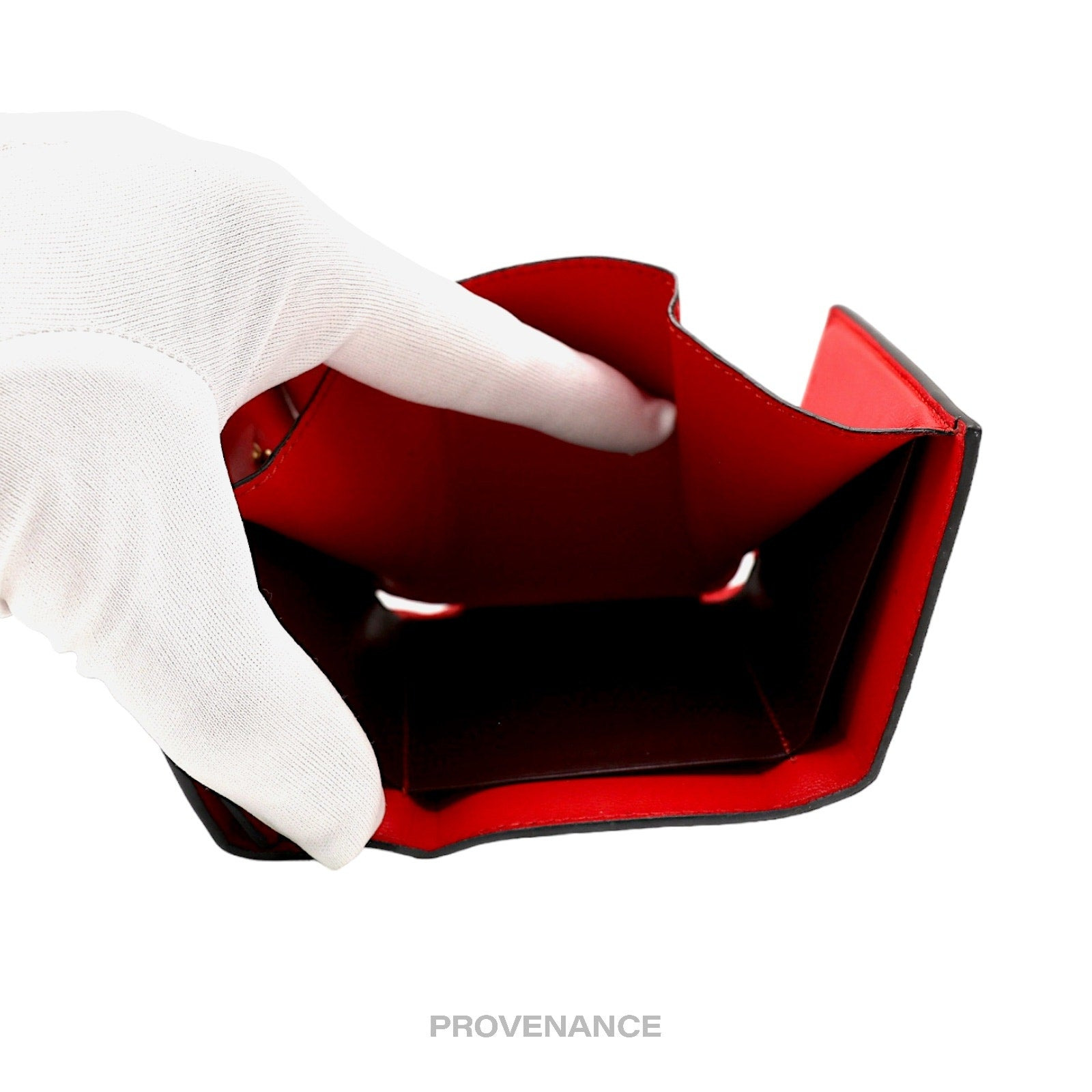 Givenchy Two Tone Trifold Wallet - Burgundy Leather - 7