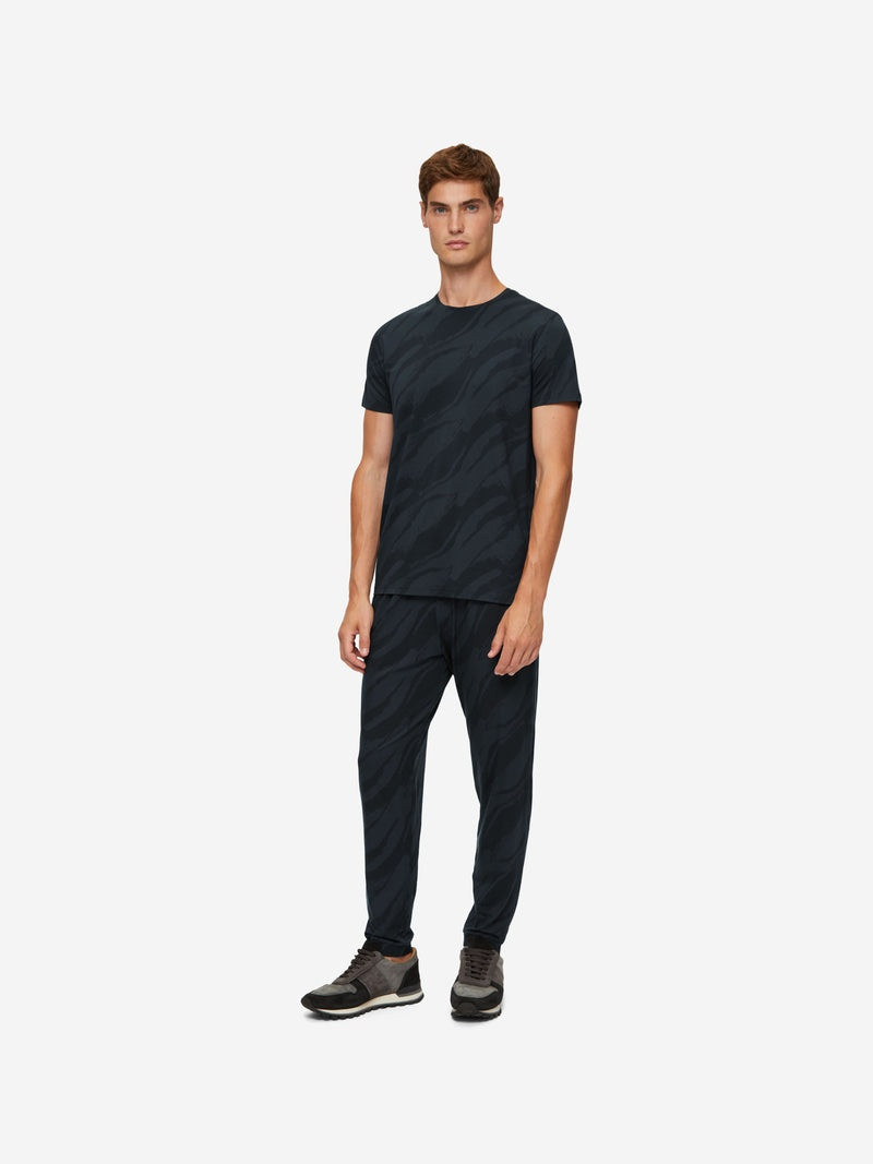 Derek Rose Men's T-Shirt London 8 Micro Modal Black outlook