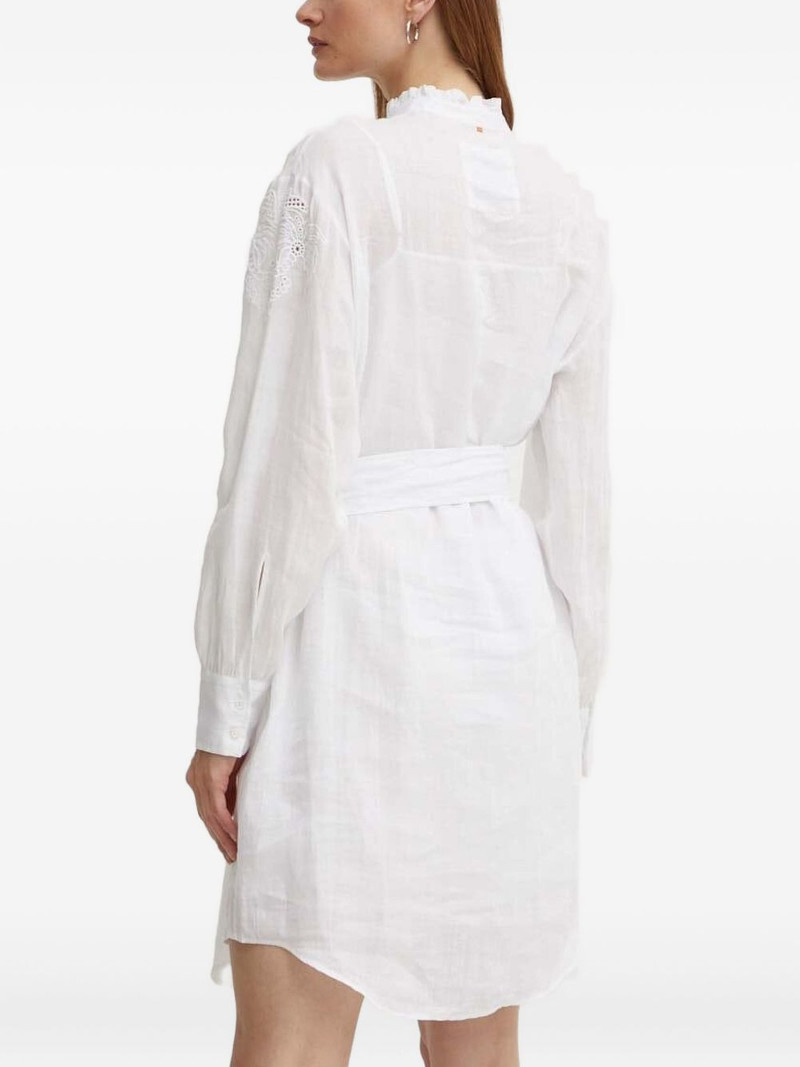 BOSS eyelet ruffled midi dress outlook