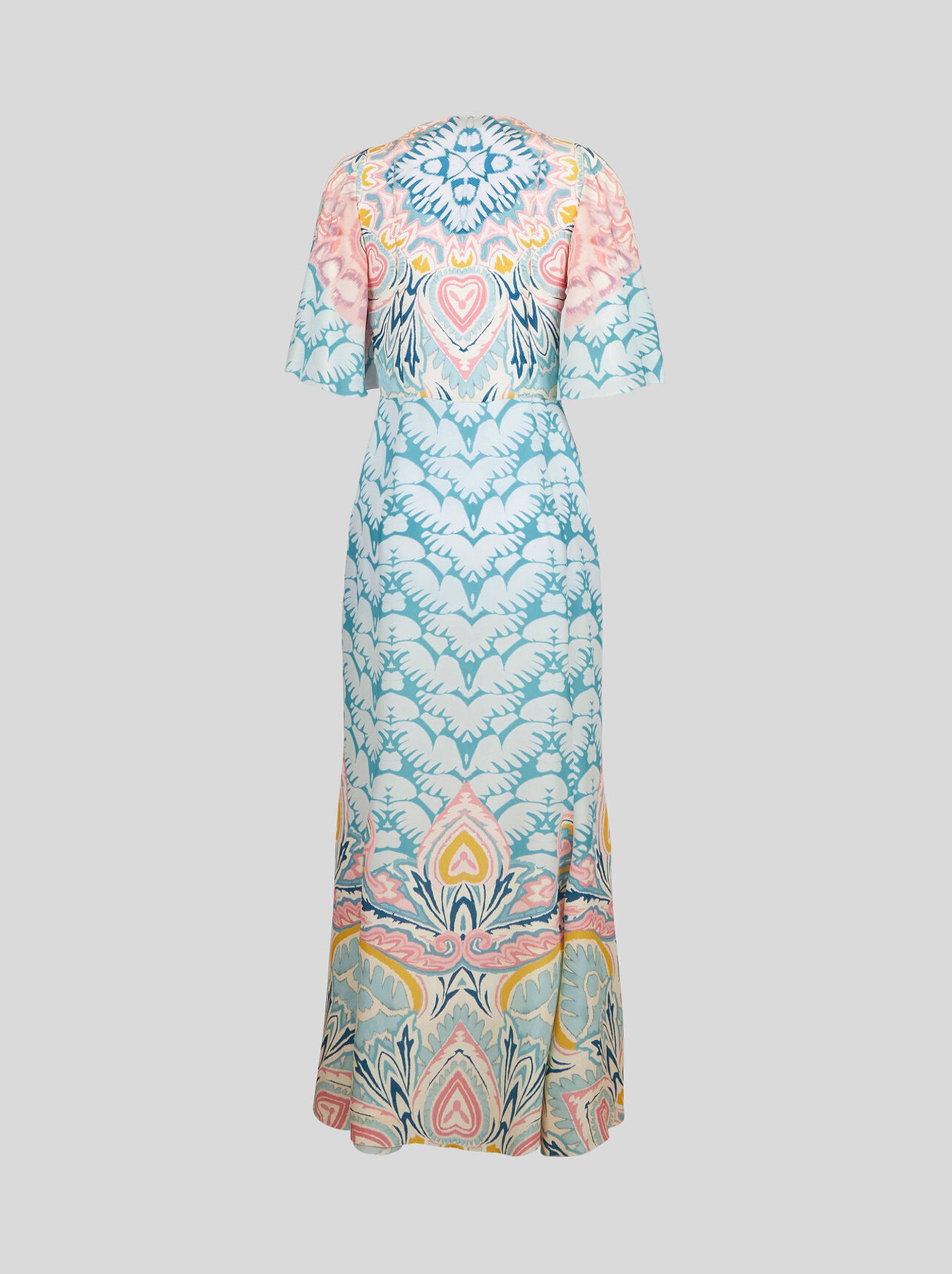 SILK DRESS WITH FLORAL LUCKY CLOVER DESIGN - 6