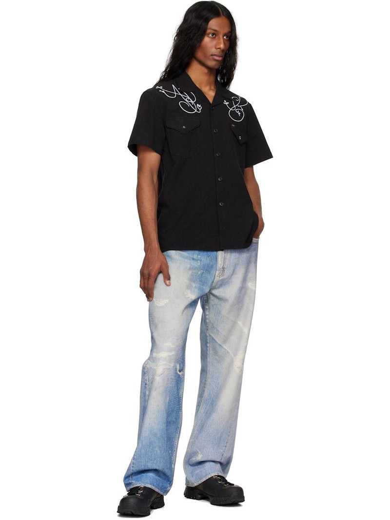 Andersson Bell Black 'ADSB' Chain Embroidery Shirt outlook