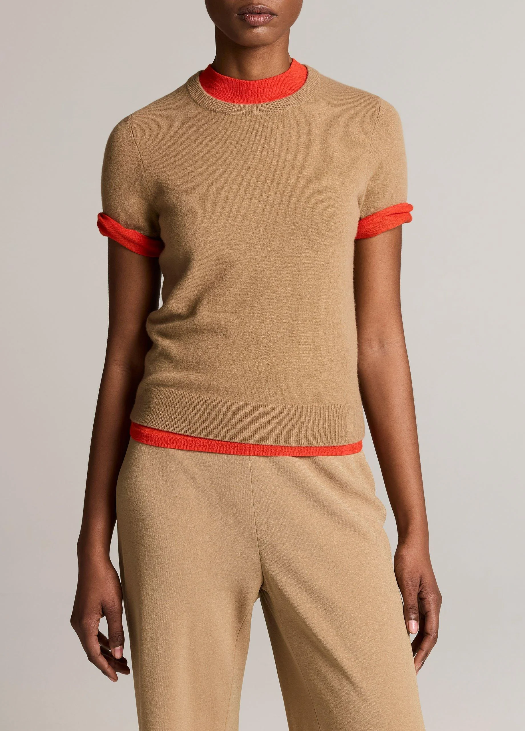 Wool & Cashmere-Blend Short-Sleeve Sweater - 1