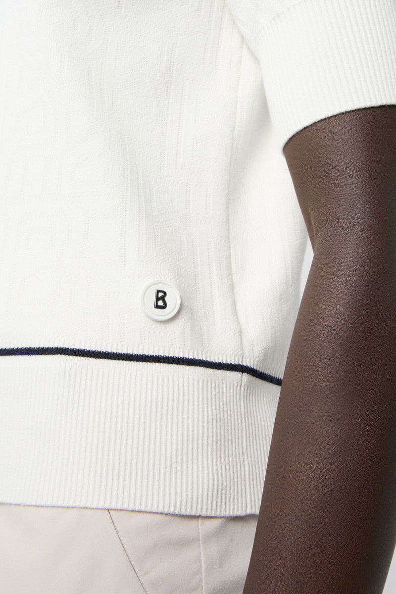 Maia knitted polo shirt in Off-white 6