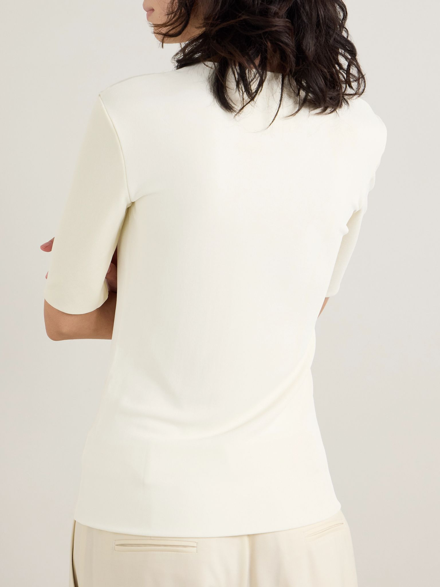 Crepe T-shirt Cream - 4
