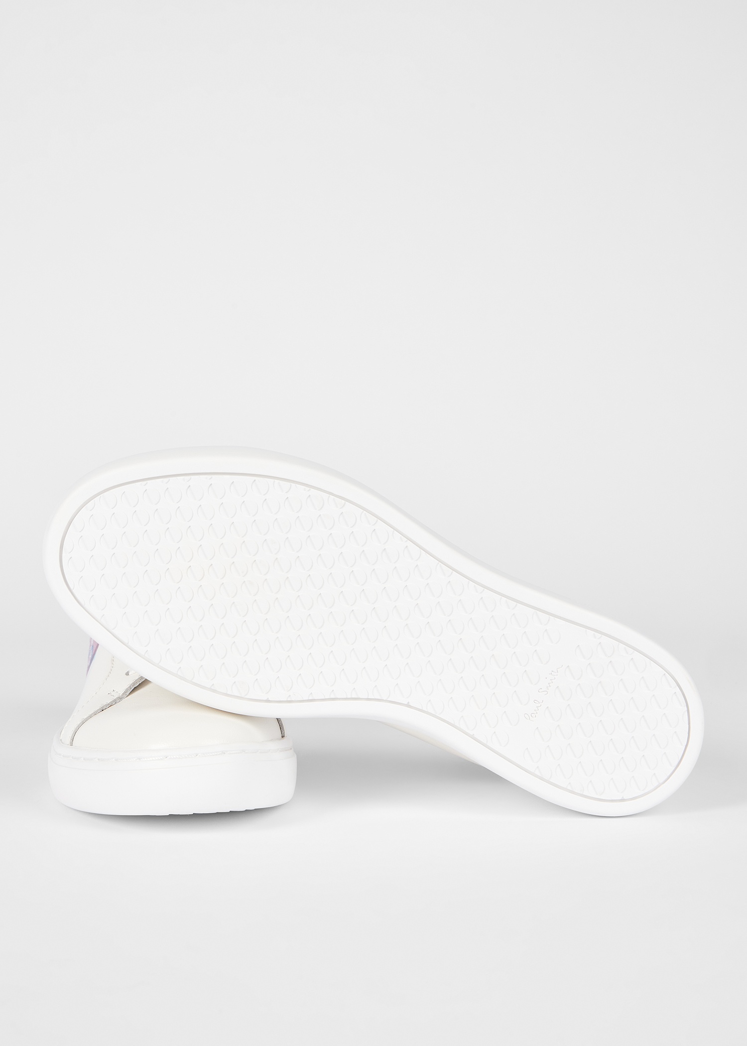 Women's White Leather 'Scribble Heart' 'Lapin' Trainers - 2