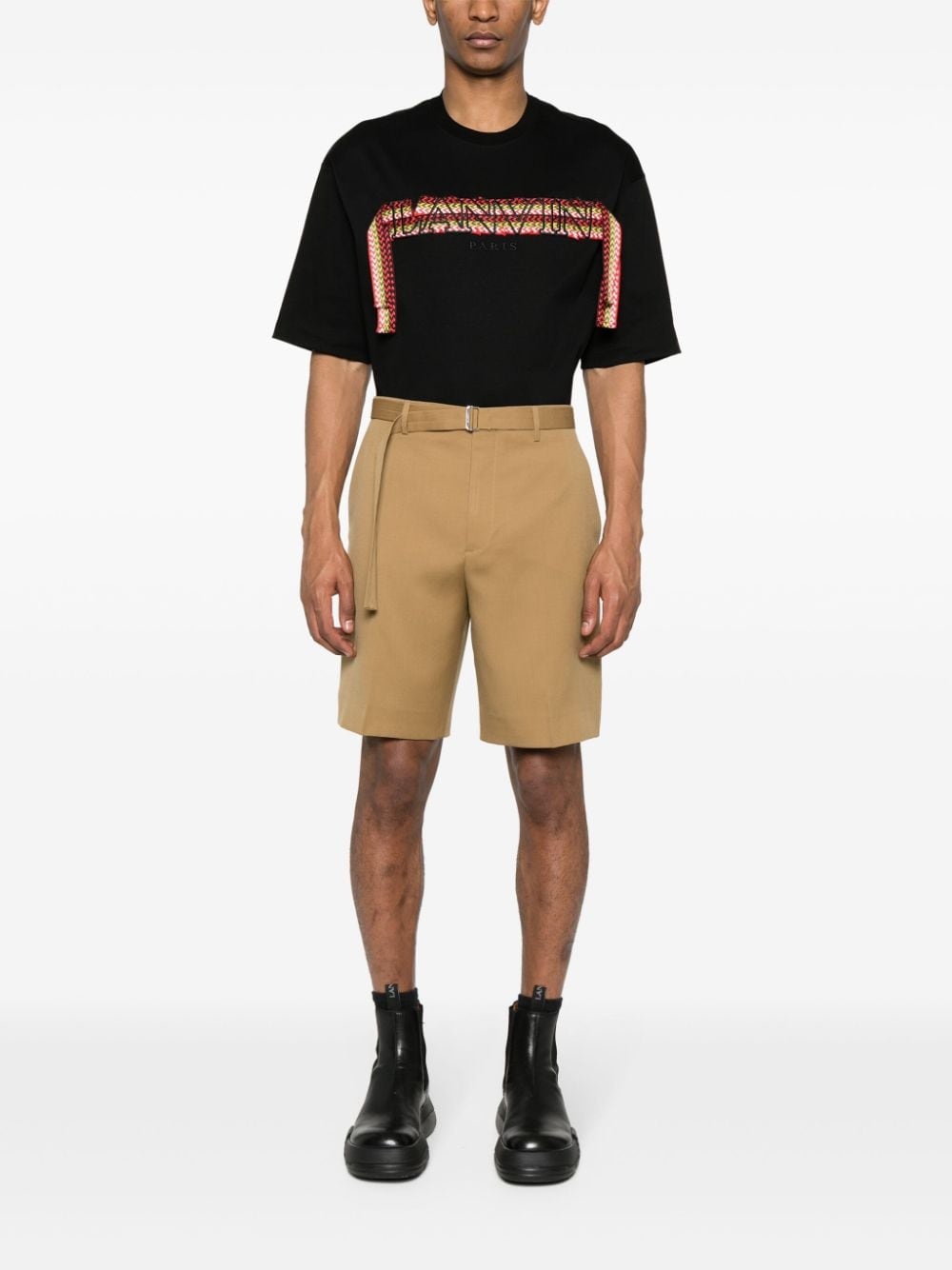 pressed crease wool shorts - 2