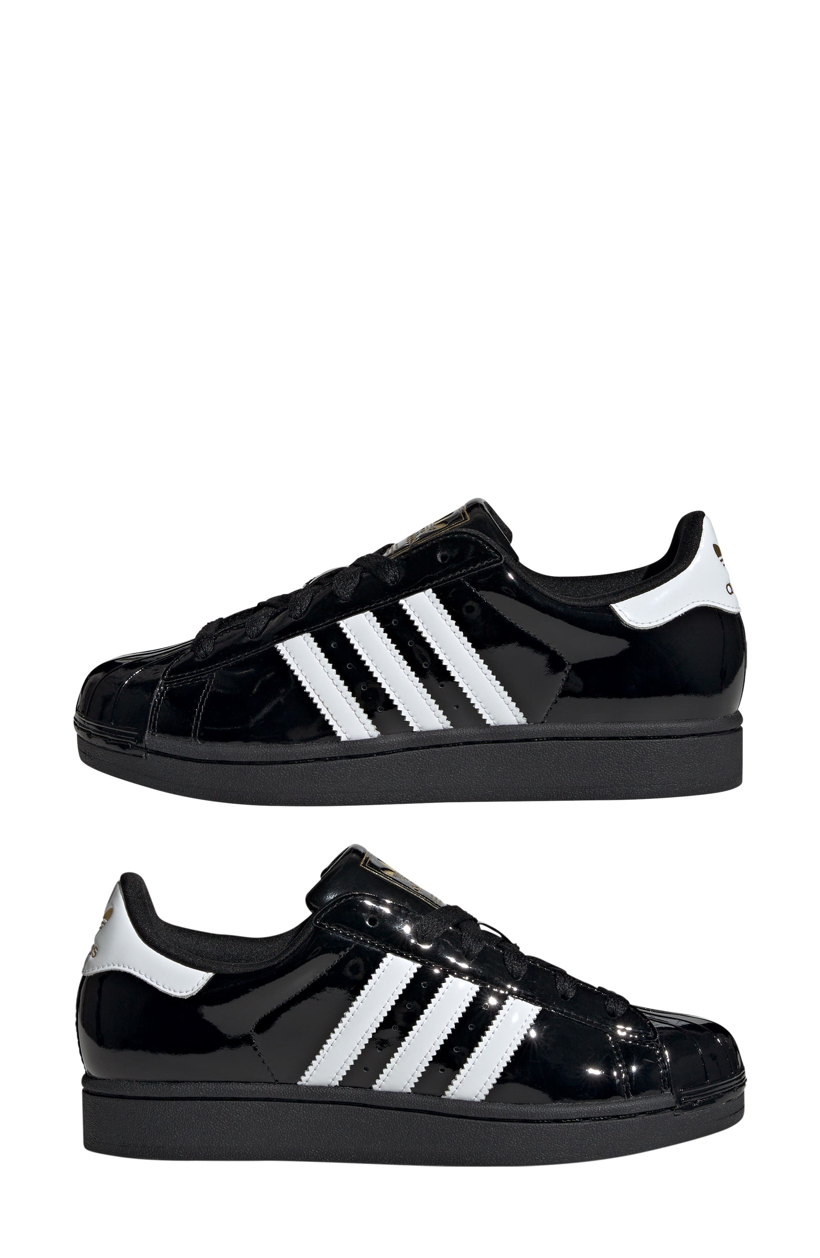 adidas Superstar II Sneaker in Black/White/Gold Metallic at Nordstrom - 9