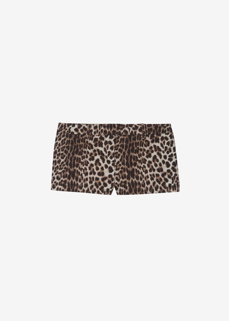 Roma Leopard Print Hot Pants - Brown 1