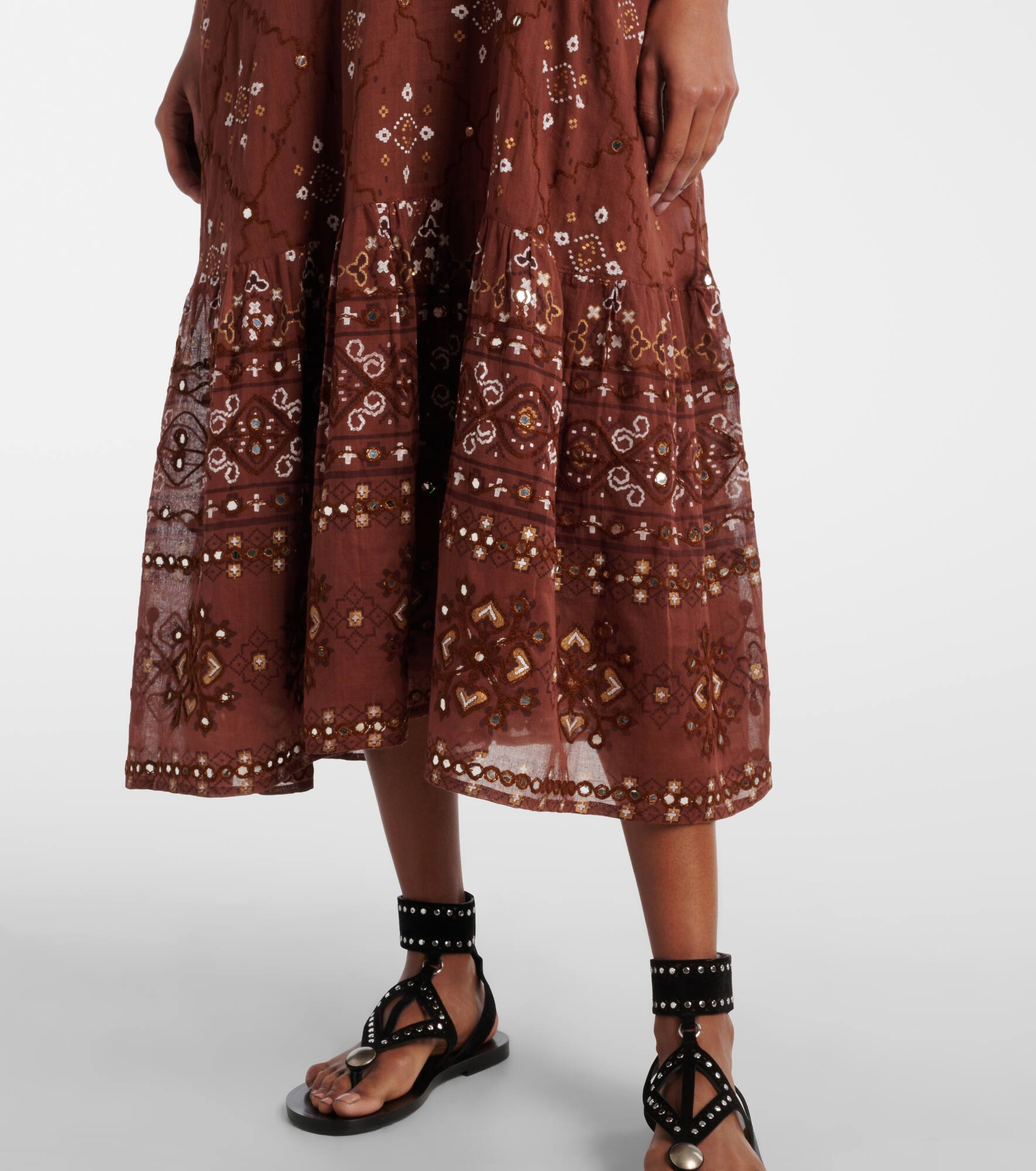 Printed cotton slip dress - 5