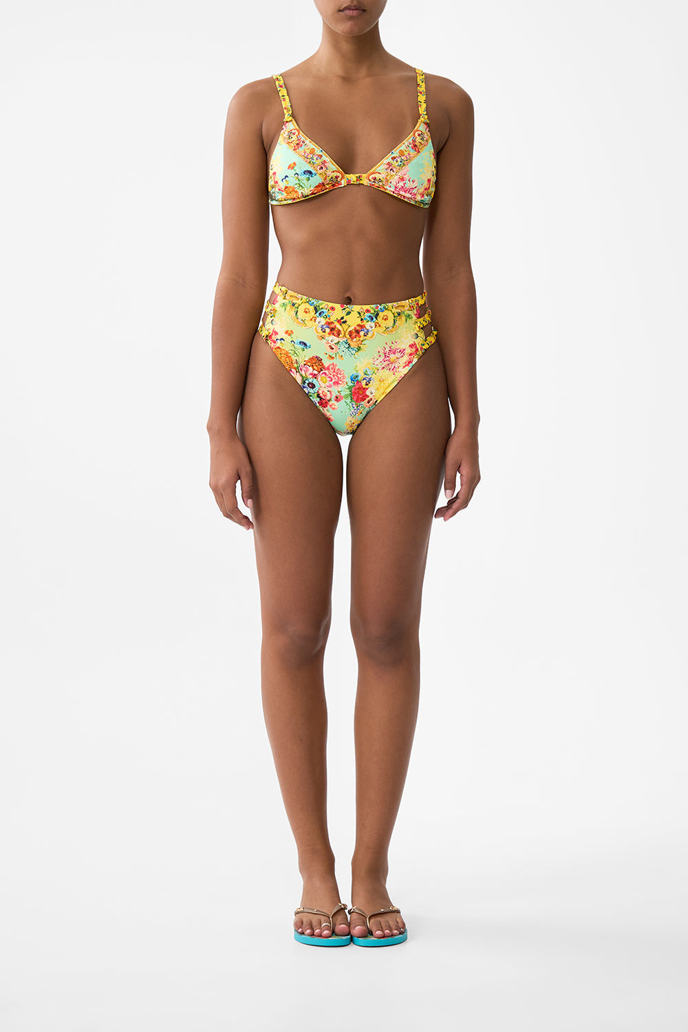 SOFT UNDERWIRE BIKINI TOP WITH BUTTON STRAPS - 2