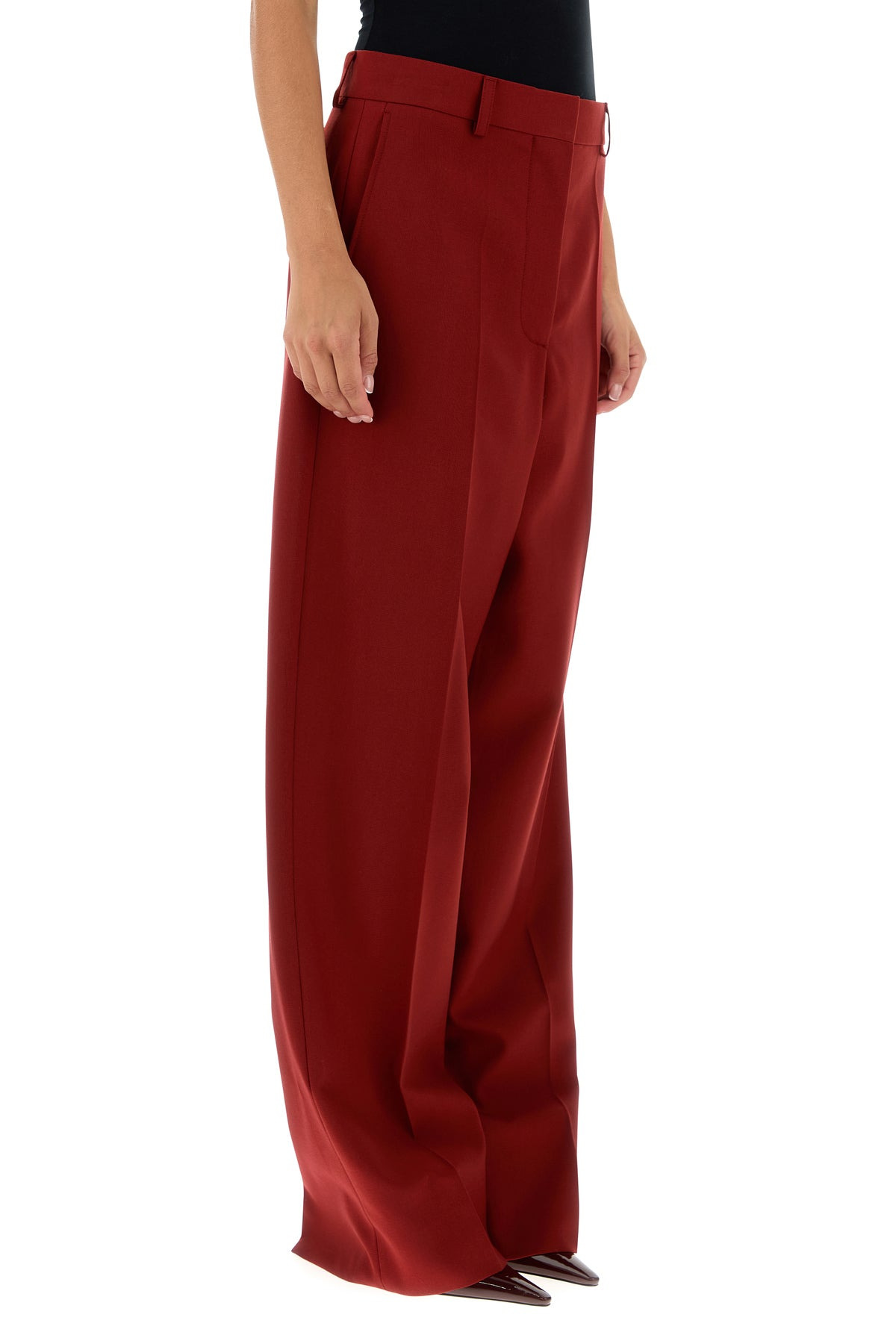 Tiziano red wool Ruby wide-leg pant - 3