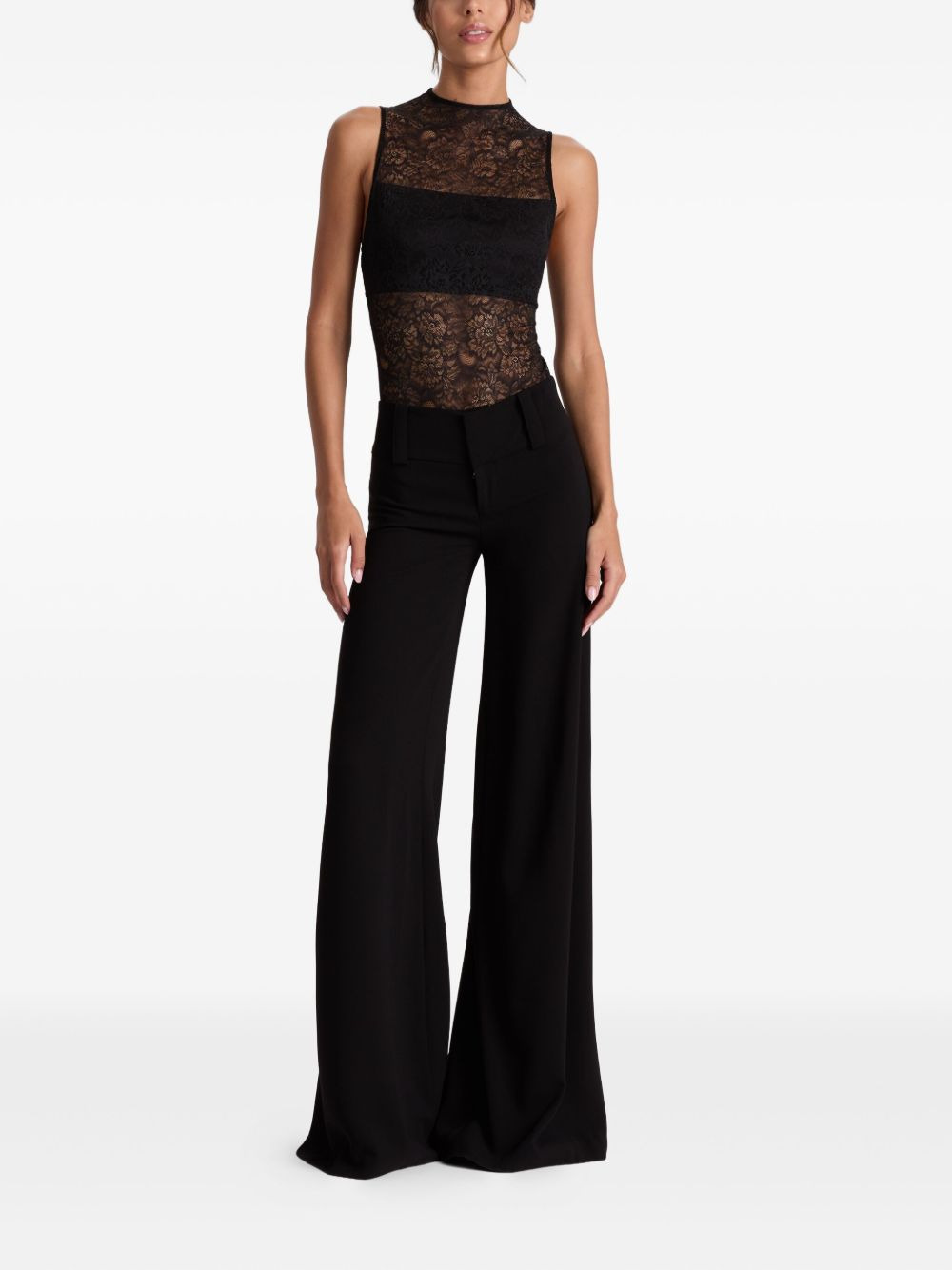 floral-lace bodysuit - 2