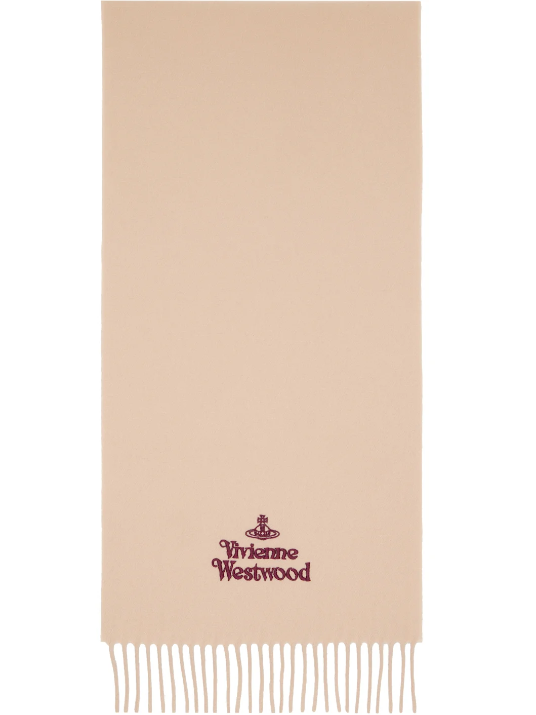 Beige Embroidered Scarf - 1