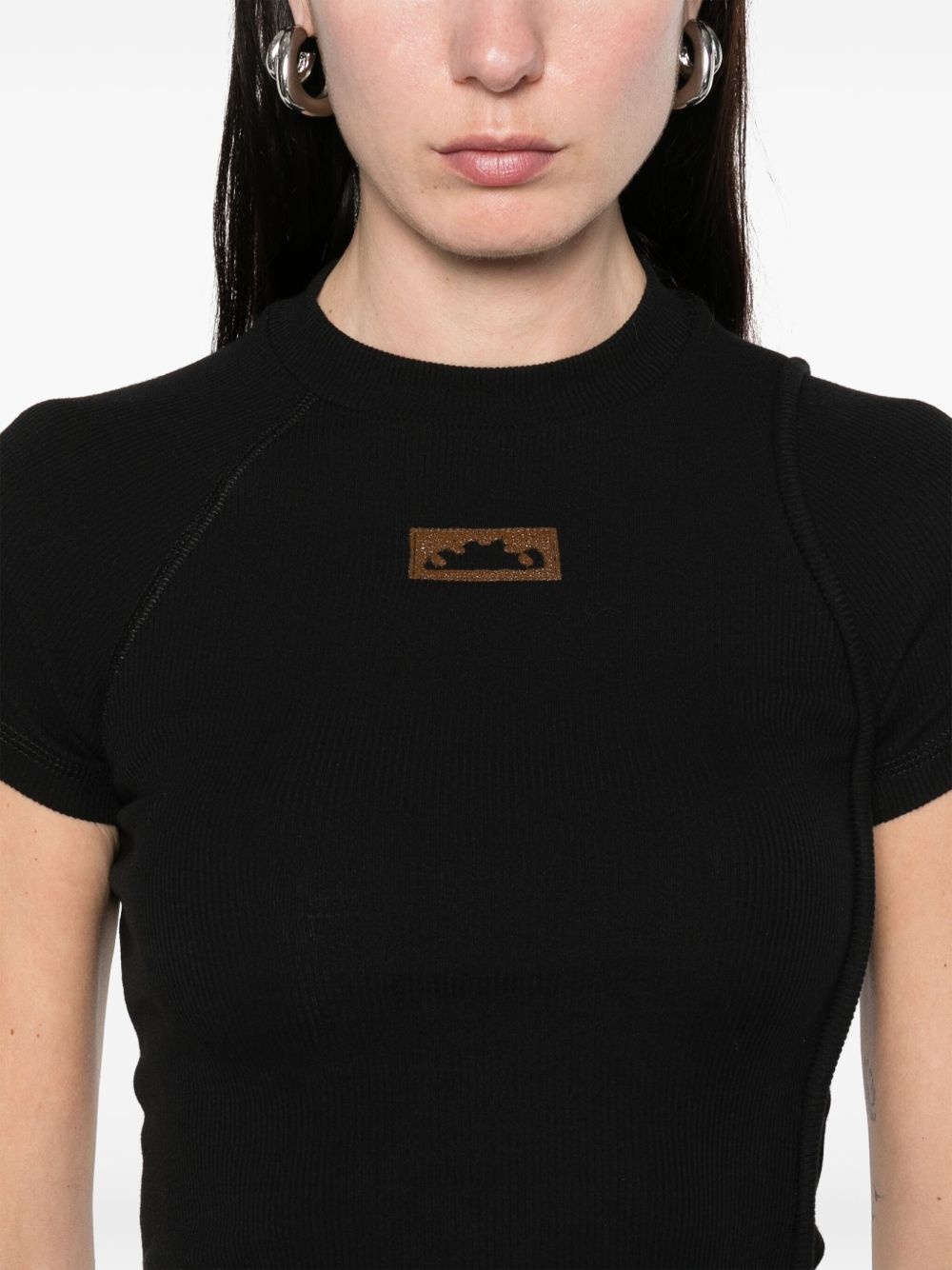 ribbed deconstructed T-shirt - 5