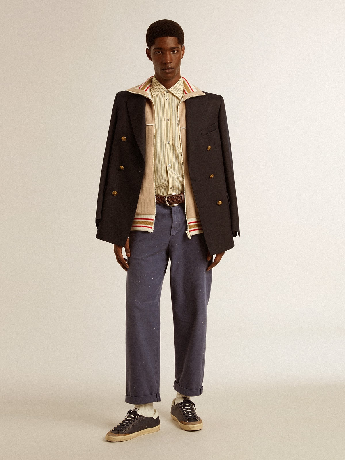 Men's chinos in blue with a lived-in effect - 3