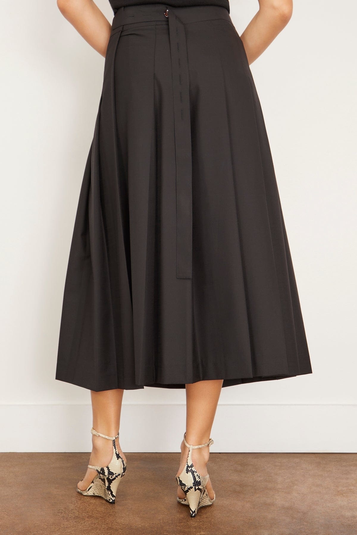 Plisse Wrap Skirt in Black - 4