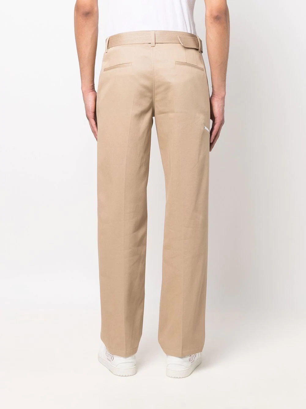 buckle-fastened straight trousers - 4