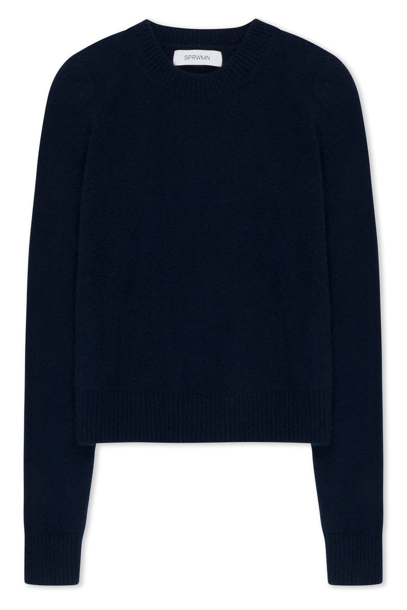 NAVY CASHMERE CREWNECK SWEATER 5
