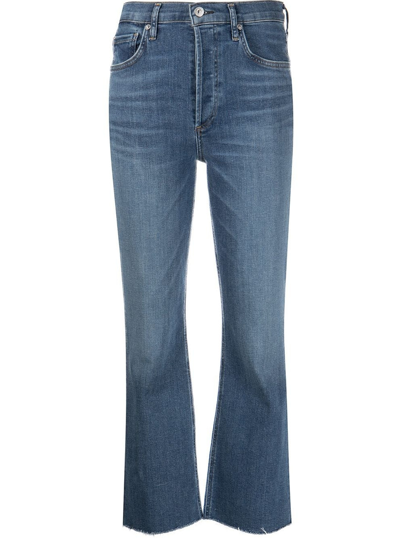 raw-cut hem denim jeans 1