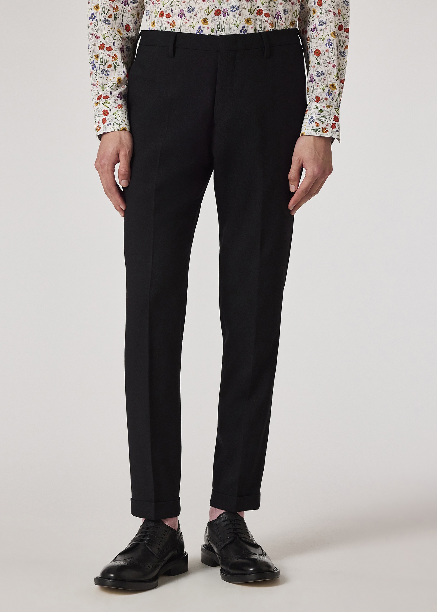 Slim-Fit Black Two-Ply Merino Wool Trousers - 3