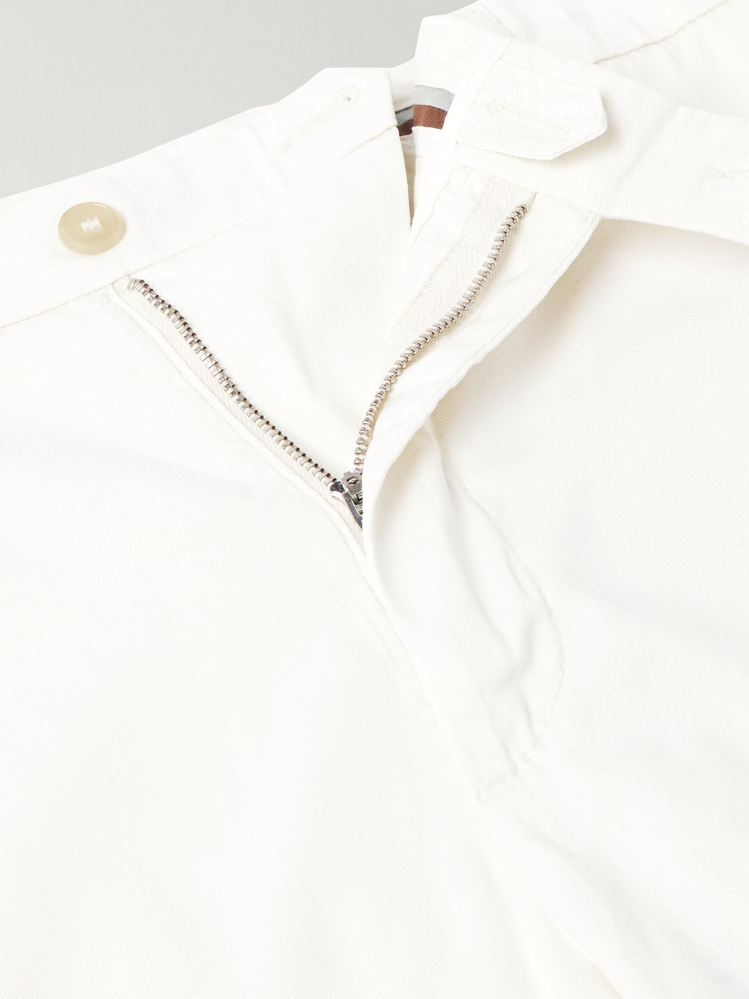 Slim-Fit Straight-Leg Garment-Dyed Stretch Lyocell and Cotton-Blend Twill Chinos White - 6