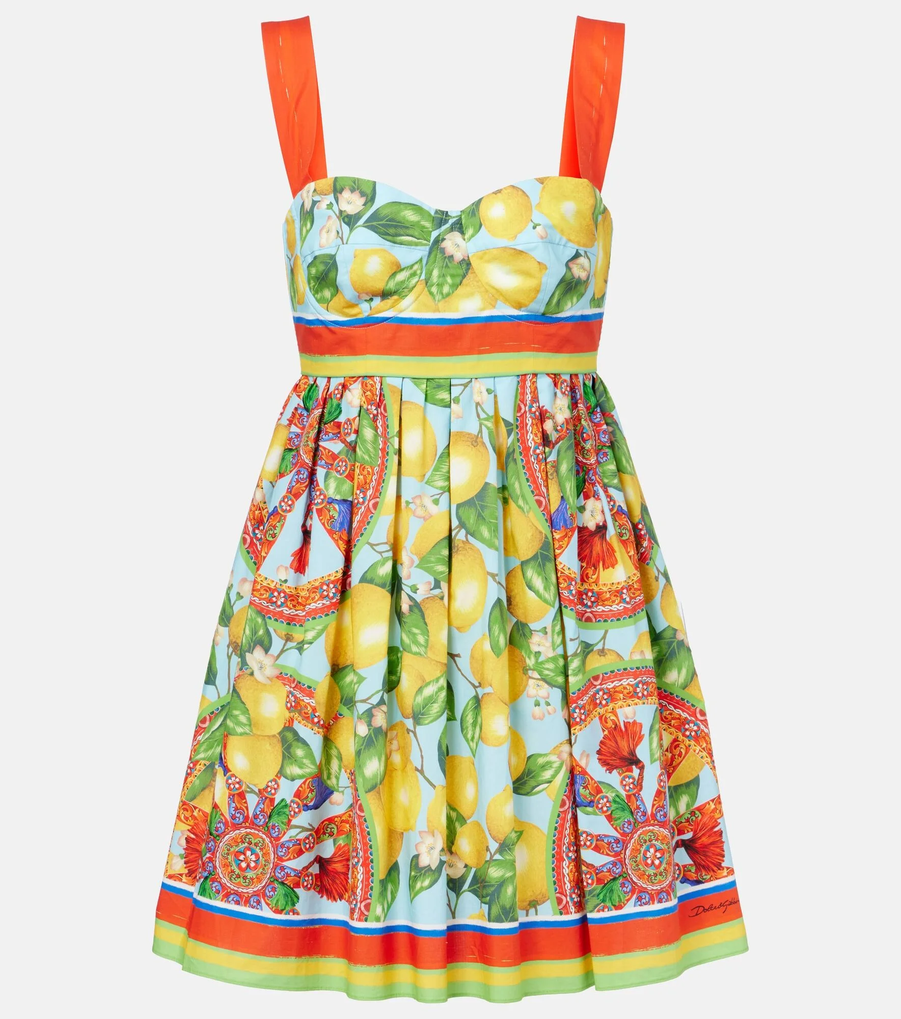 Printed cotton mini dress - 1