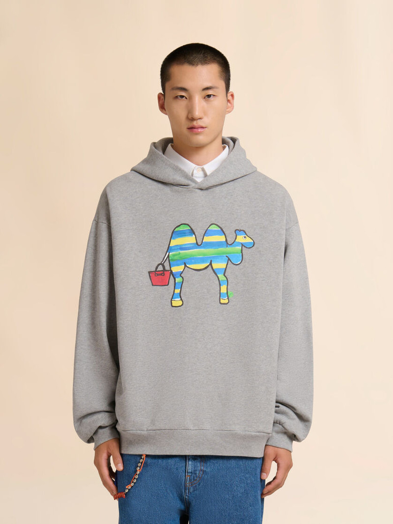 Marni GREY COTTON SWEATSHIRT WITH MARNI ANIMAL ALPHABET PRINT outlook