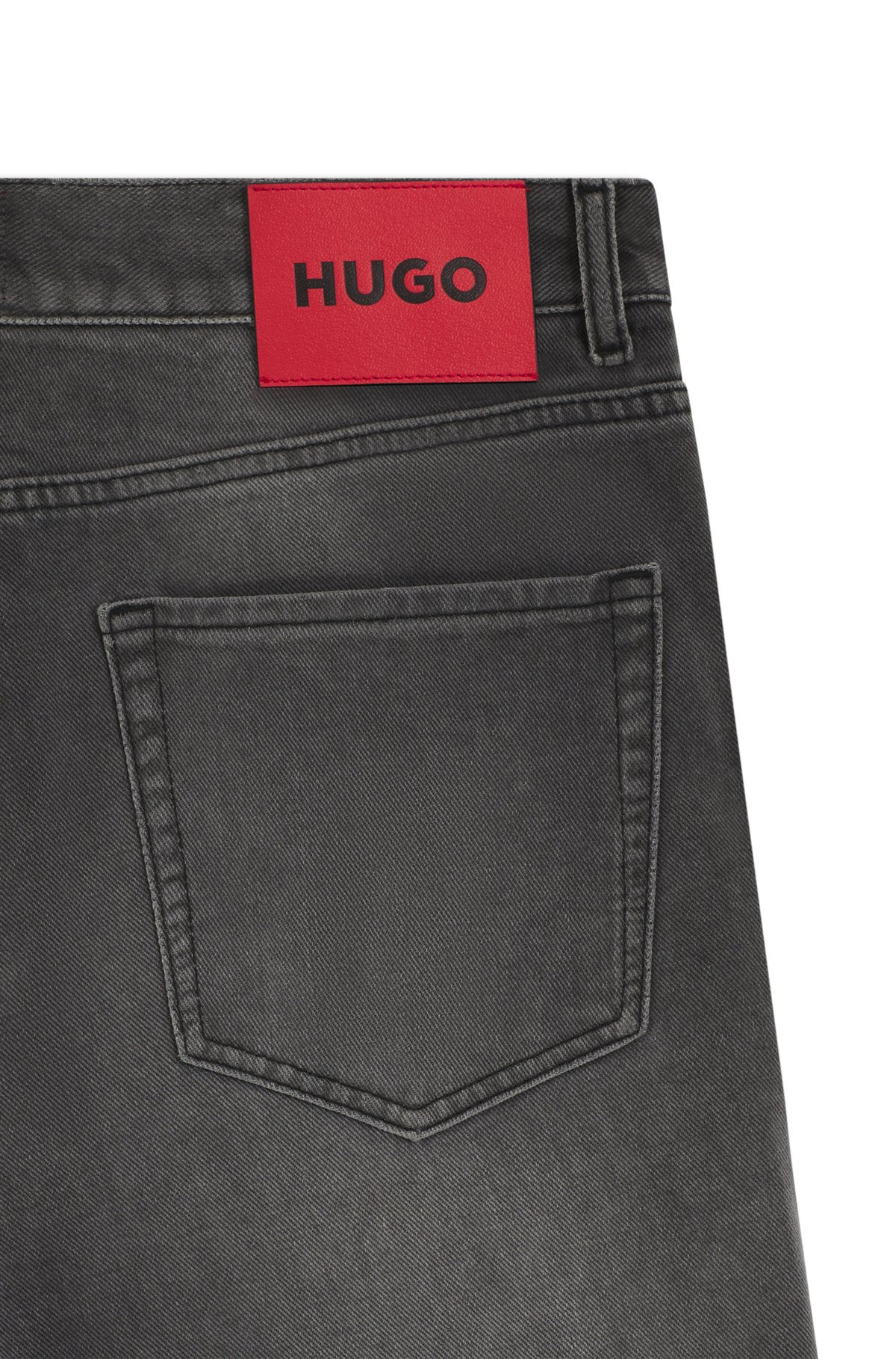 TAPERED-FIT JEANS IN GRAY DENIM WITH USED EFFECTS - 6