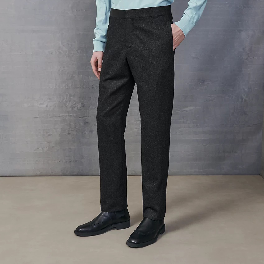 Saint Germain fitted pants with leather detail - 1