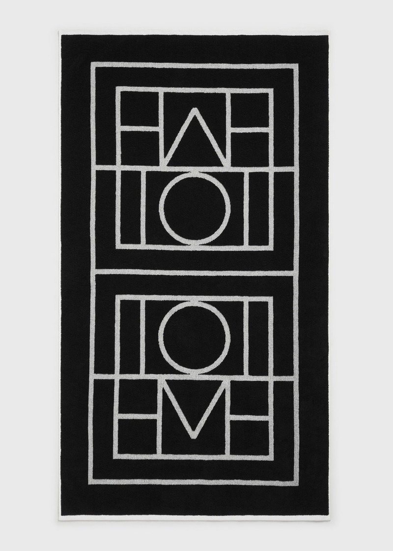 TOTEME Monogram beach towel black/tofu outlook