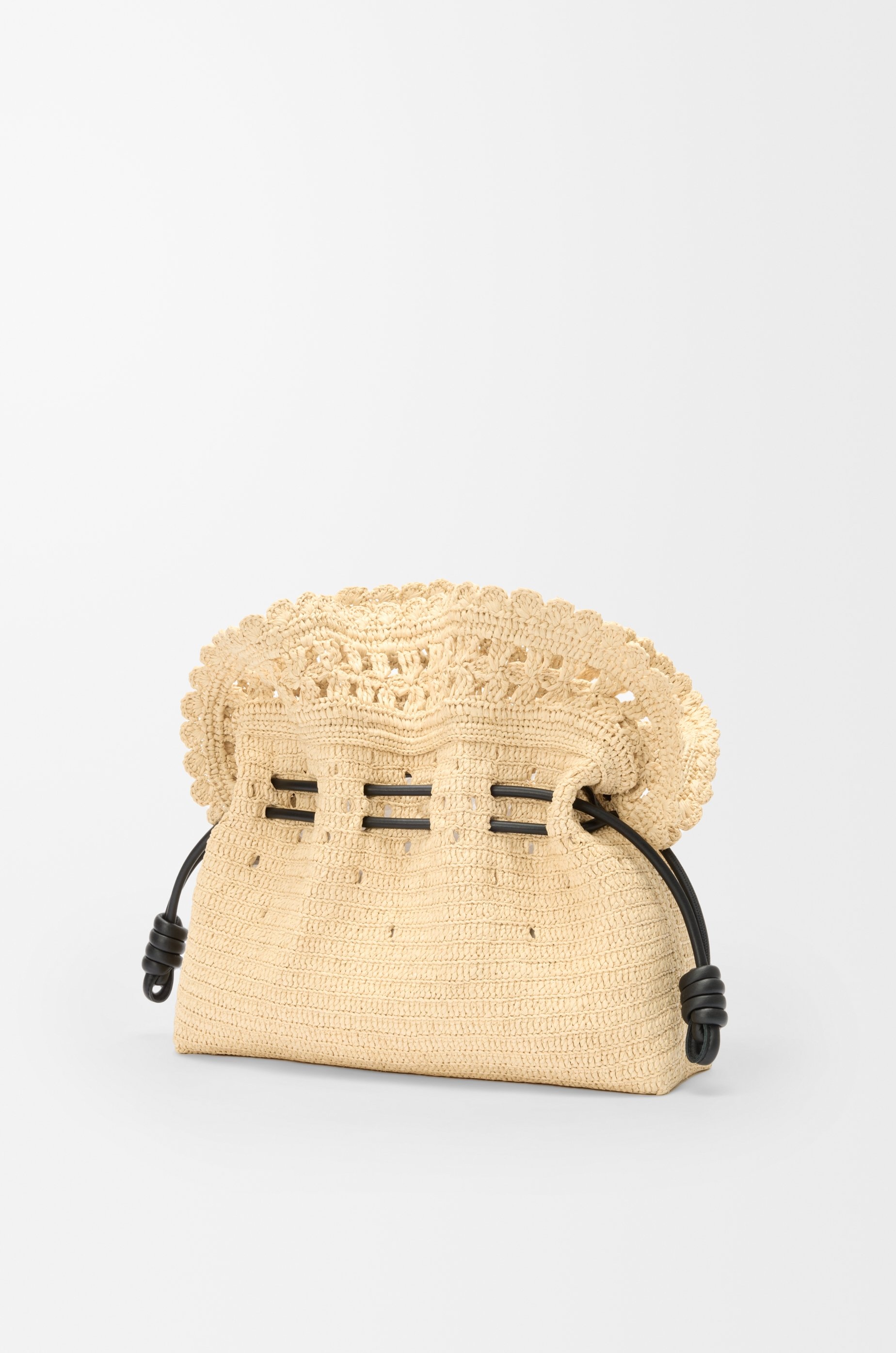 Medium Flamenco clutch in raffia - 4
