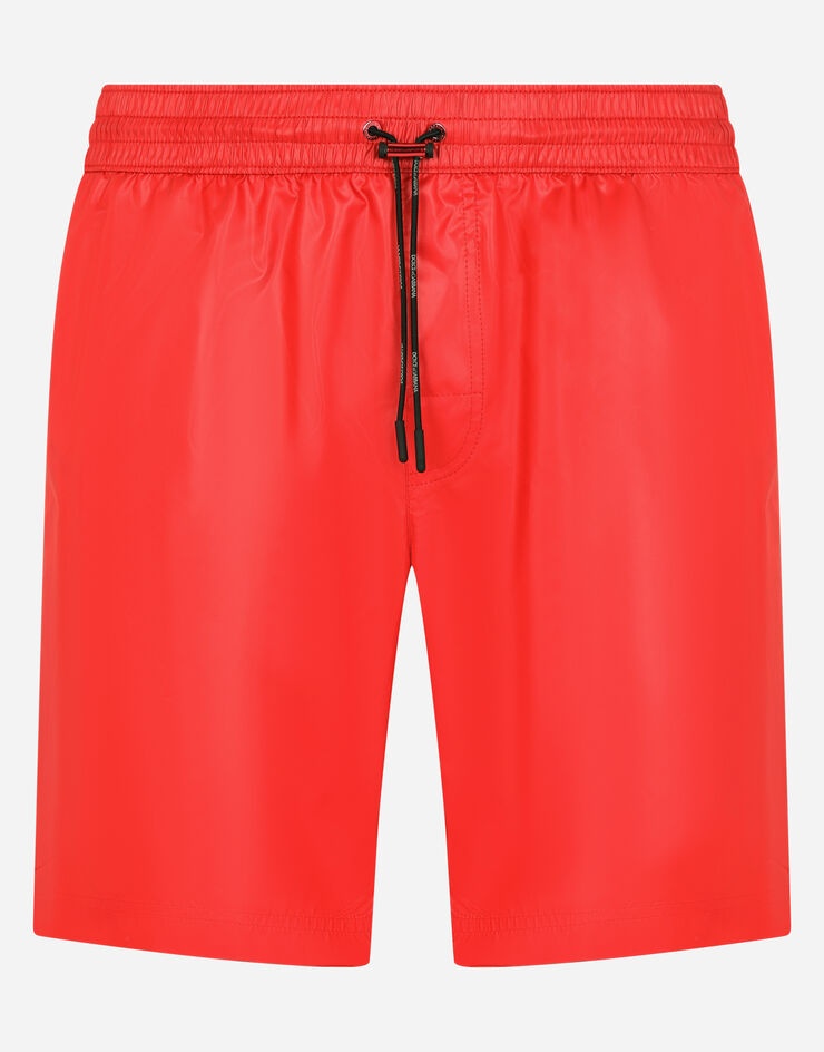 Mid-length swim trunks with side bands - 1