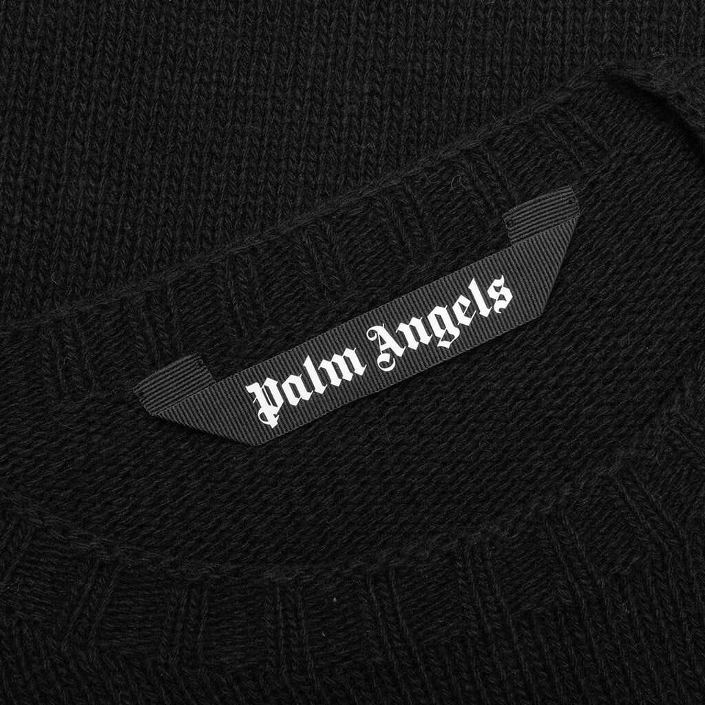 PALM ANGELS LOGO SWEATER - BLACK/WHITE - 3