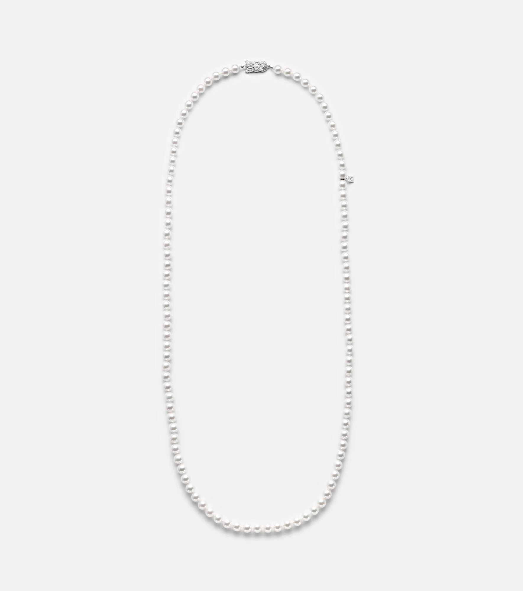 18kt white gold necklace with pearls - 1