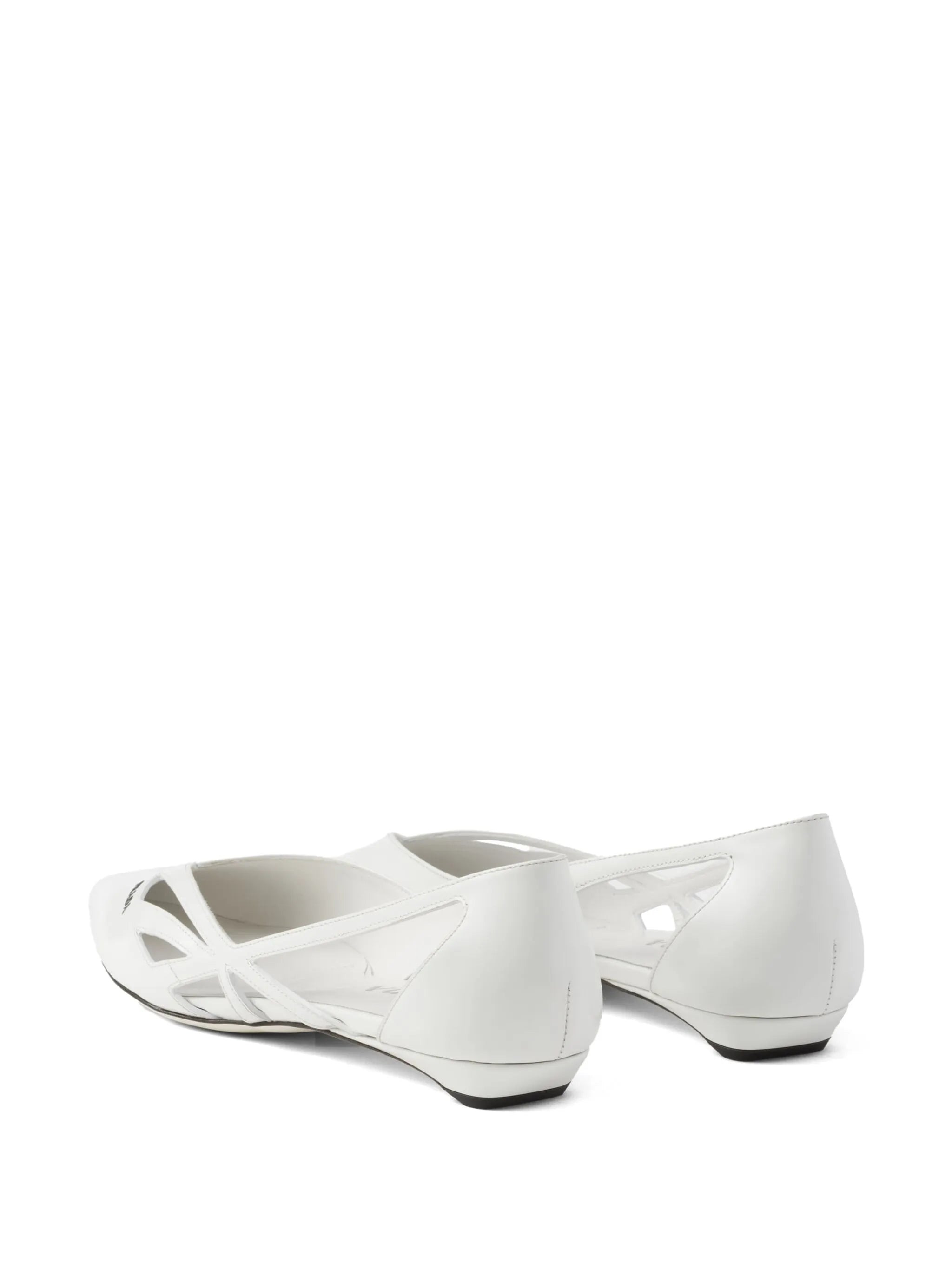 leather cut-out ballerina shoes - 3