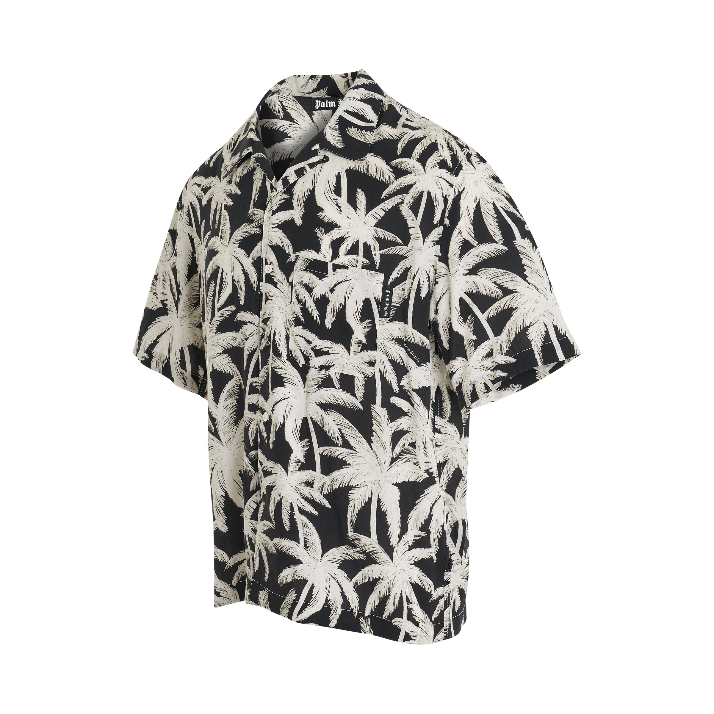 Palms Allover Short Sleeve Shirt in Black/Off White - 2